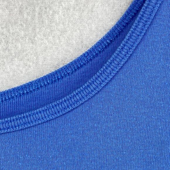 EILEEN FISHER Tank Top S Organic Cotton Ribbed Stretch Jersey Cami Royal Blue - Picture 6 of 9